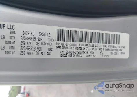 2011 Dodge Journey Crew z USA, uszkodzony, nr VIN 3D4PG3FG3BT541570